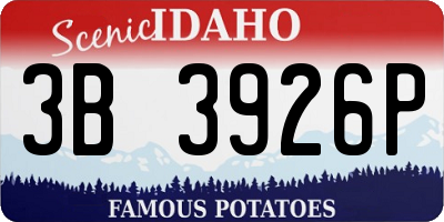 ID license plate 3B3926P