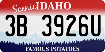 ID license plate 3B3926U