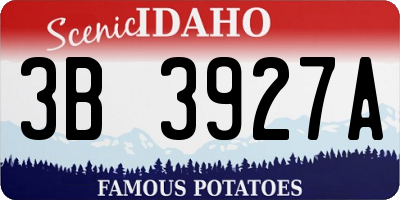 ID license plate 3B3927A