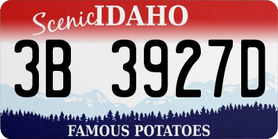 ID license plate 3B3927D