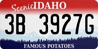 ID license plate 3B3927G