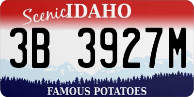 ID license plate 3B3927M