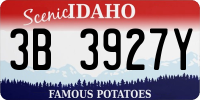 ID license plate 3B3927Y