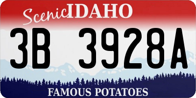 ID license plate 3B3928A
