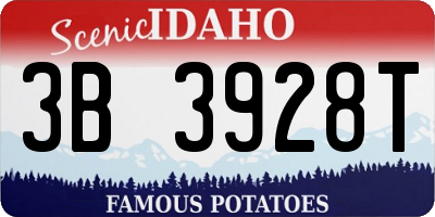ID license plate 3B3928T