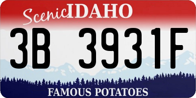 ID license plate 3B3931F