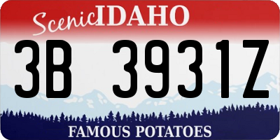 ID license plate 3B3931Z