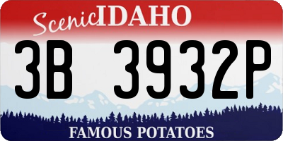 ID license plate 3B3932P