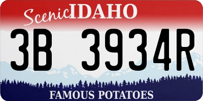 ID license plate 3B3934R