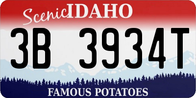 ID license plate 3B3934T