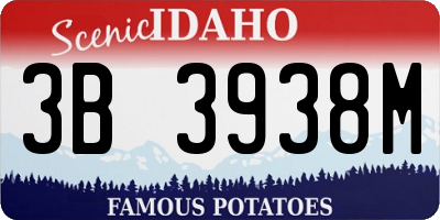 ID license plate 3B3938M