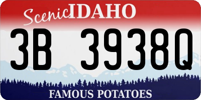 ID license plate 3B3938Q