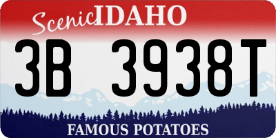 ID license plate 3B3938T