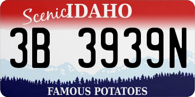 ID license plate 3B3939N