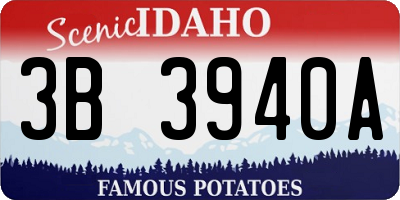 ID license plate 3B3940A
