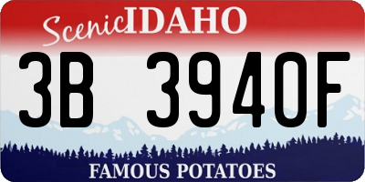 ID license plate 3B3940F