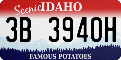 ID license plate 3B3940H