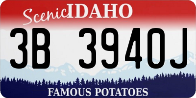 ID license plate 3B3940J