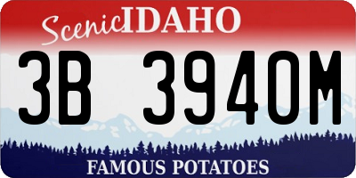 ID license plate 3B3940M