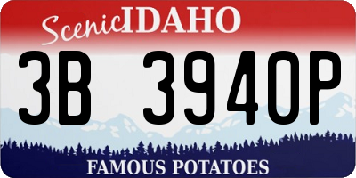 ID license plate 3B3940P