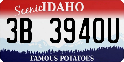 ID license plate 3B3940U