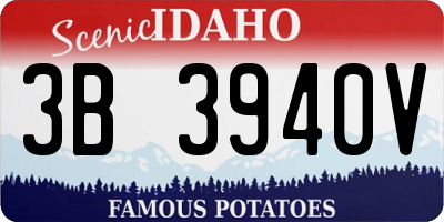 ID license plate 3B3940V