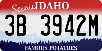 ID license plate 3B3942M