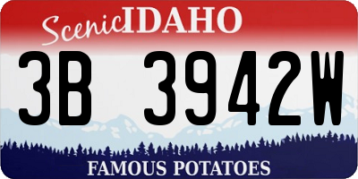 ID license plate 3B3942W
