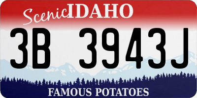 ID license plate 3B3943J