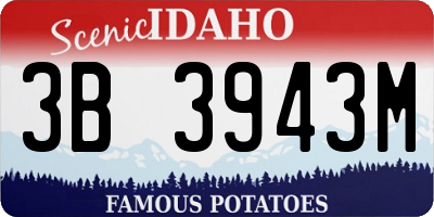 ID license plate 3B3943M