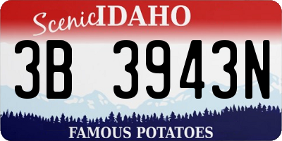 ID license plate 3B3943N