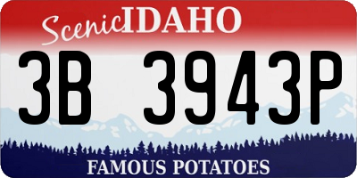 ID license plate 3B3943P
