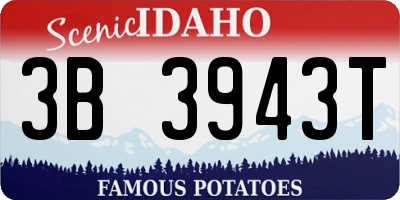 ID license plate 3B3943T