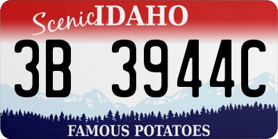 ID license plate 3B3944C