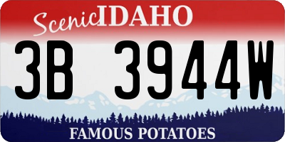 ID license plate 3B3944W