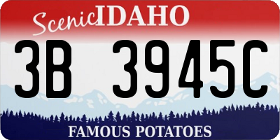 ID license plate 3B3945C