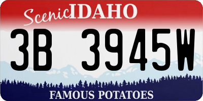 ID license plate 3B3945W