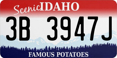 ID license plate 3B3947J