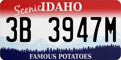 ID license plate 3B3947M