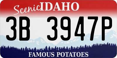 ID license plate 3B3947P