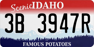 ID license plate 3B3947R