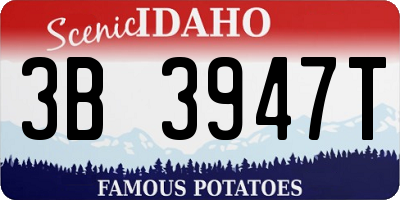 ID license plate 3B3947T