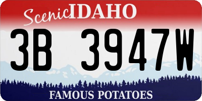 ID license plate 3B3947W