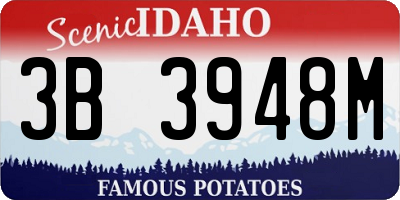 ID license plate 3B3948M
