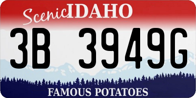 ID license plate 3B3949G