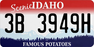 ID license plate 3B3949H