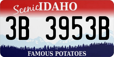 ID license plate 3B3953B