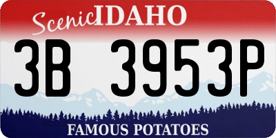 ID license plate 3B3953P