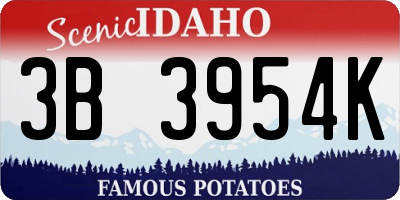 ID license plate 3B3954K