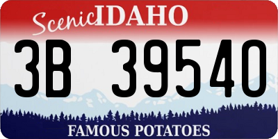 ID license plate 3B3954O